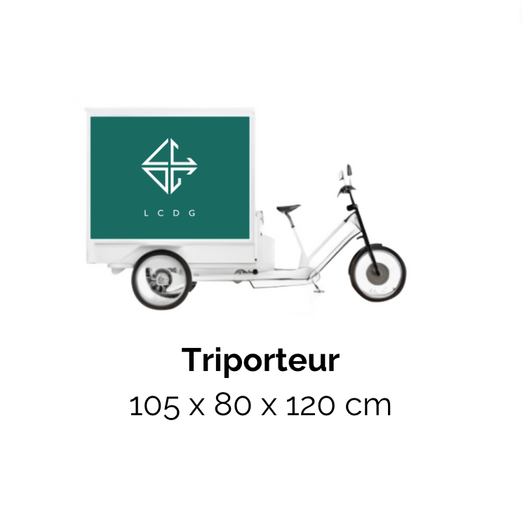 Vélo publicitaire triporteur